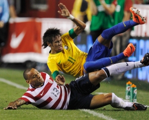 Neymar struggles against tough, physical and tactical opposition.